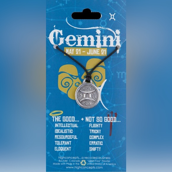 eco smart designs Jewelry - NWT Zodiac Gemini Cord Necklace